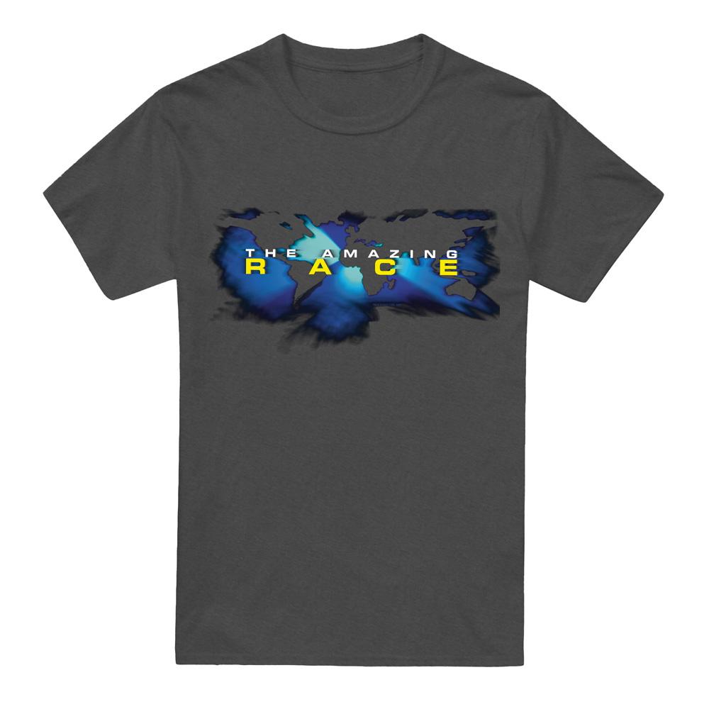 Charcoal - Front - The Amazing Race Unisex Adult Faded Globe T-Shirt