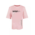 Blush Pink - Front - NASA Womens-Ladies Rocket Oversized T-Shirt