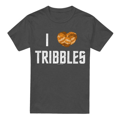 Charcoal - Front - Star Trek Unisex Adult I Heart Tribbles T-Shirt