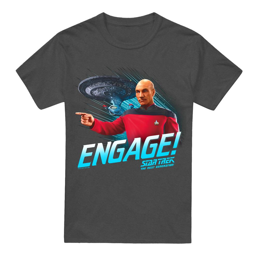 Charcoal - Front - Star Trek Unisex Adult Engage T-Shirt