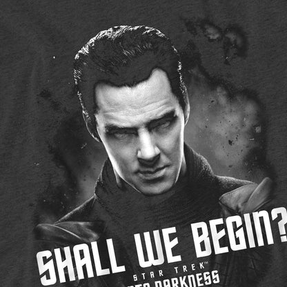 Charcoal - Pack Shot - Star Trek: Into Darkness Unisex Adult Shall We Begin T-Shirt
