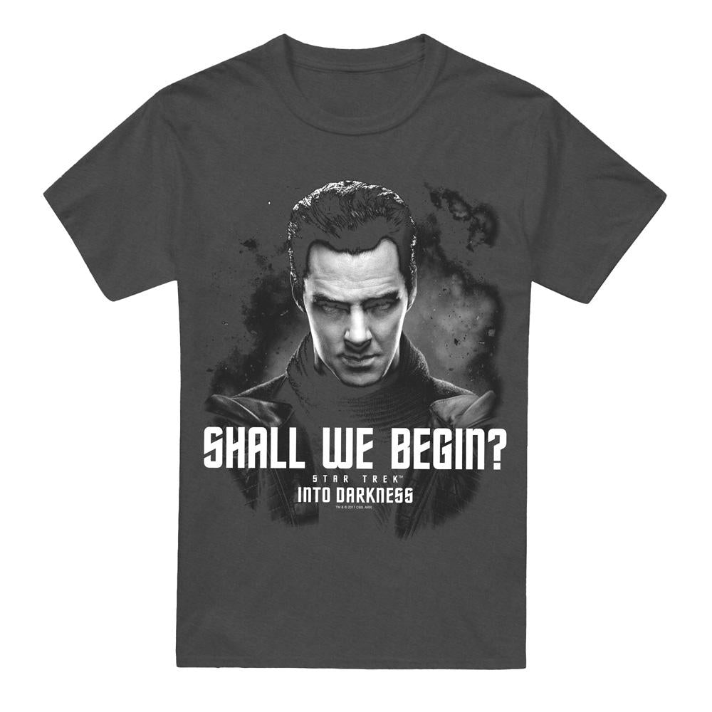 Charcoal - Front - Star Trek: Into Darkness Unisex Adult Shall We Begin T-Shirt
