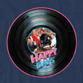 Navy - Pack Shot - Happy Days Unisex Adult On the Record T-Shirt