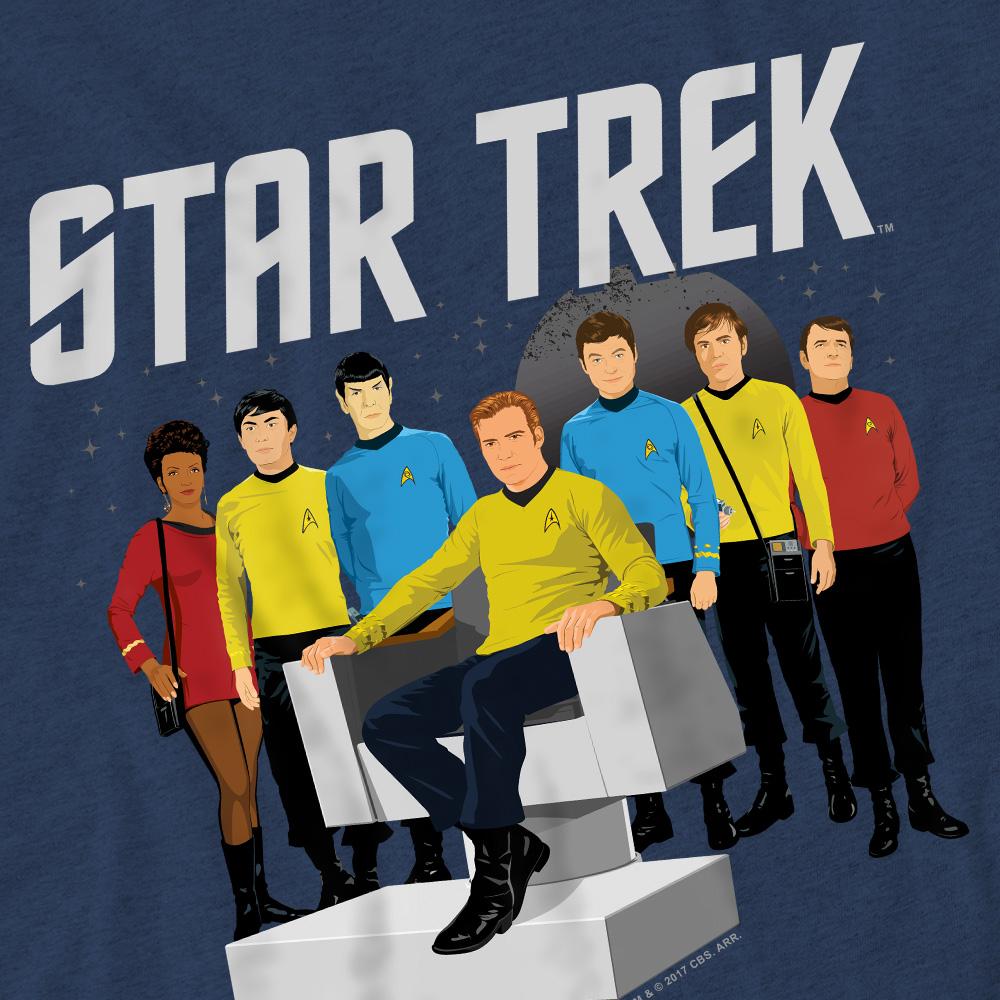 Navy - Pack Shot - Star Trek Unisex Adult Vector Crew T-Shirt