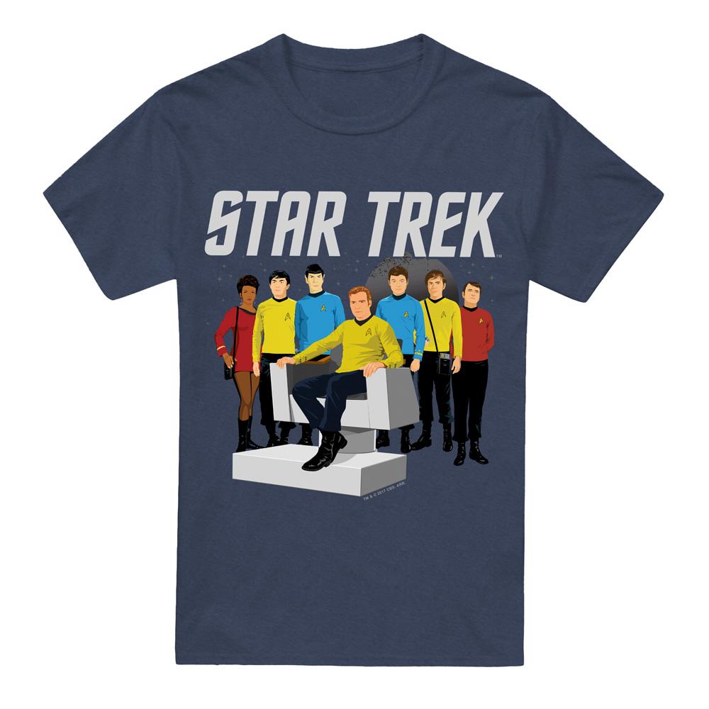 Navy - Front - Star Trek Unisex Adult Vector Crew T-Shirt