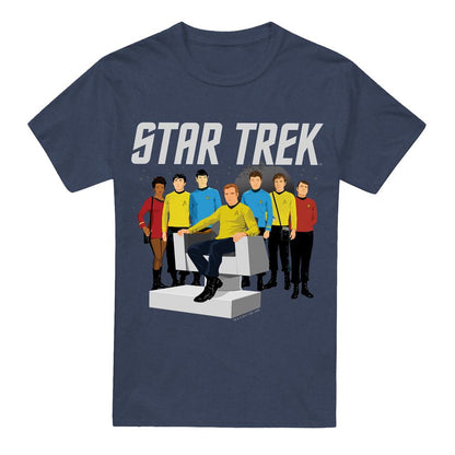Navy - Front - Star Trek Unisex Adult Vector Crew T-Shirt