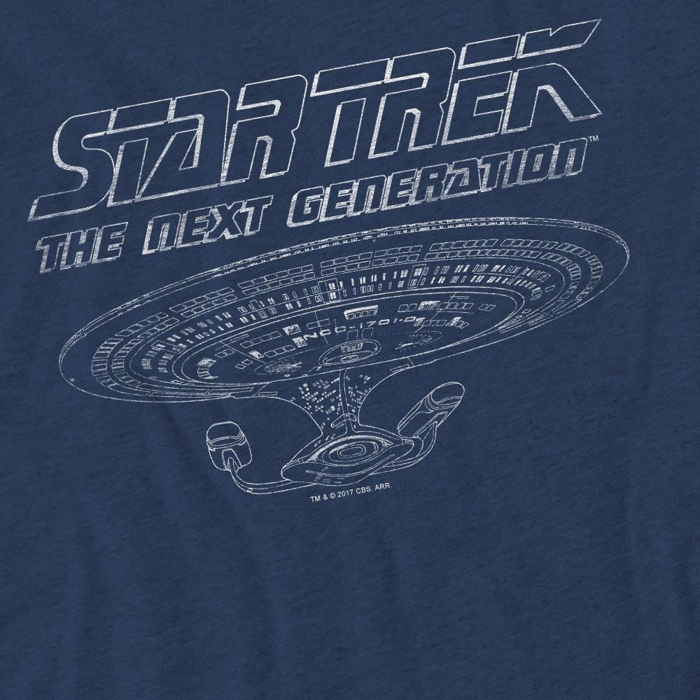 Navy - Pack Shot - Star Trek Unisex Adult The Next Generation Enterprise T-Shirt