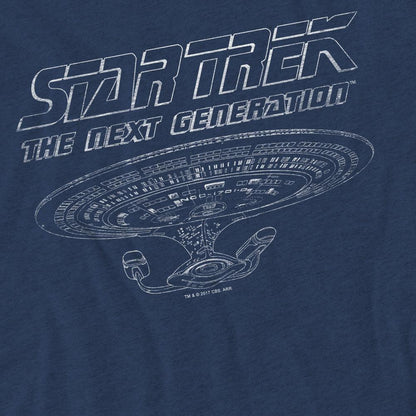 Navy - Pack Shot - Star Trek Unisex Adult The Next Generation Enterprise T-Shirt