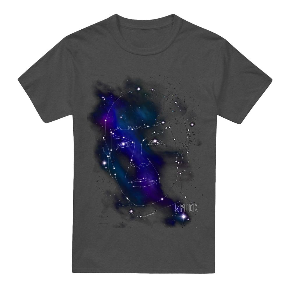 Charcoal - Front - Star Trek Unisex Adult Spock Constellations T-Shirt