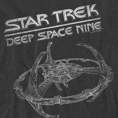 Charcoal - Pack Shot - Star Trek Unisex Adult Deep Space Nine Station T-Shirt