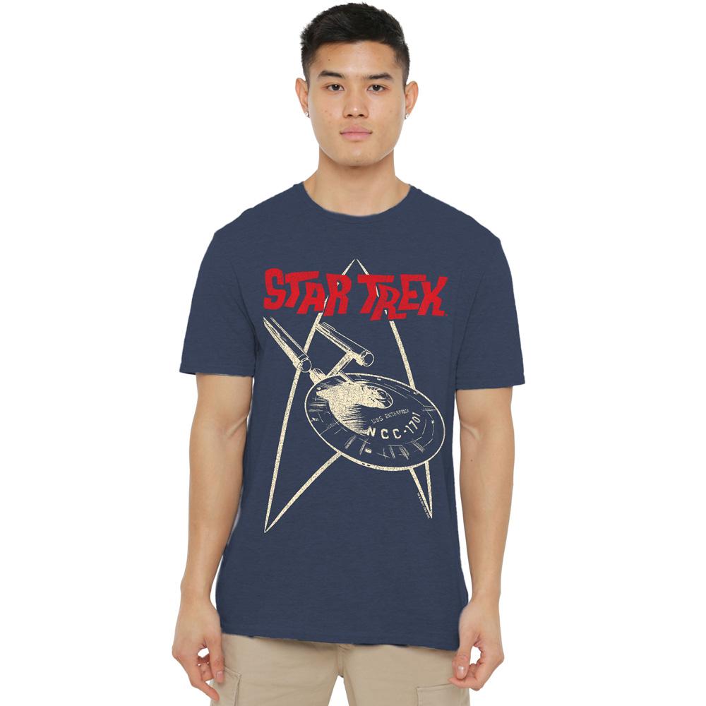 Navy - Side - Star Trek Unisex Adult Ship Symbol T-Shirt