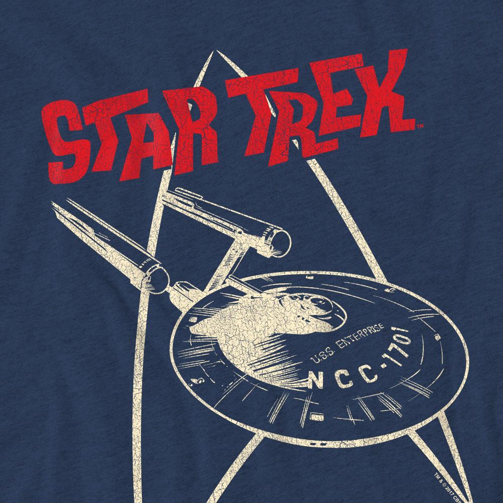 Navy - Pack Shot - Star Trek Unisex Adult Ship Symbol T-Shirt