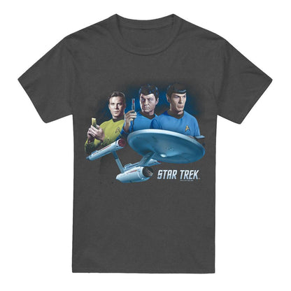 Charcoal - Front - Star Trek Unisex Adult Main Three T-Shirt