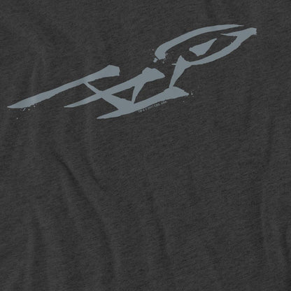 Charcoal - Pack Shot - Star Trek Unisex Adult Bushwork Enterprise T-Shirt