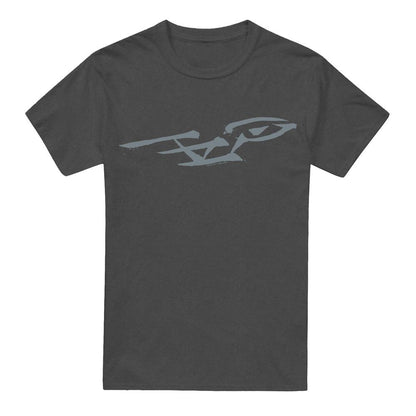 Charcoal - Front - Star Trek Unisex Adult Bushwork Enterprise T-Shirt