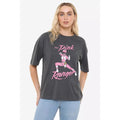 Dark Charcoal - Side - Power Rangers Womens-Ladies Pink Power Ranger Oversized T-Shirt