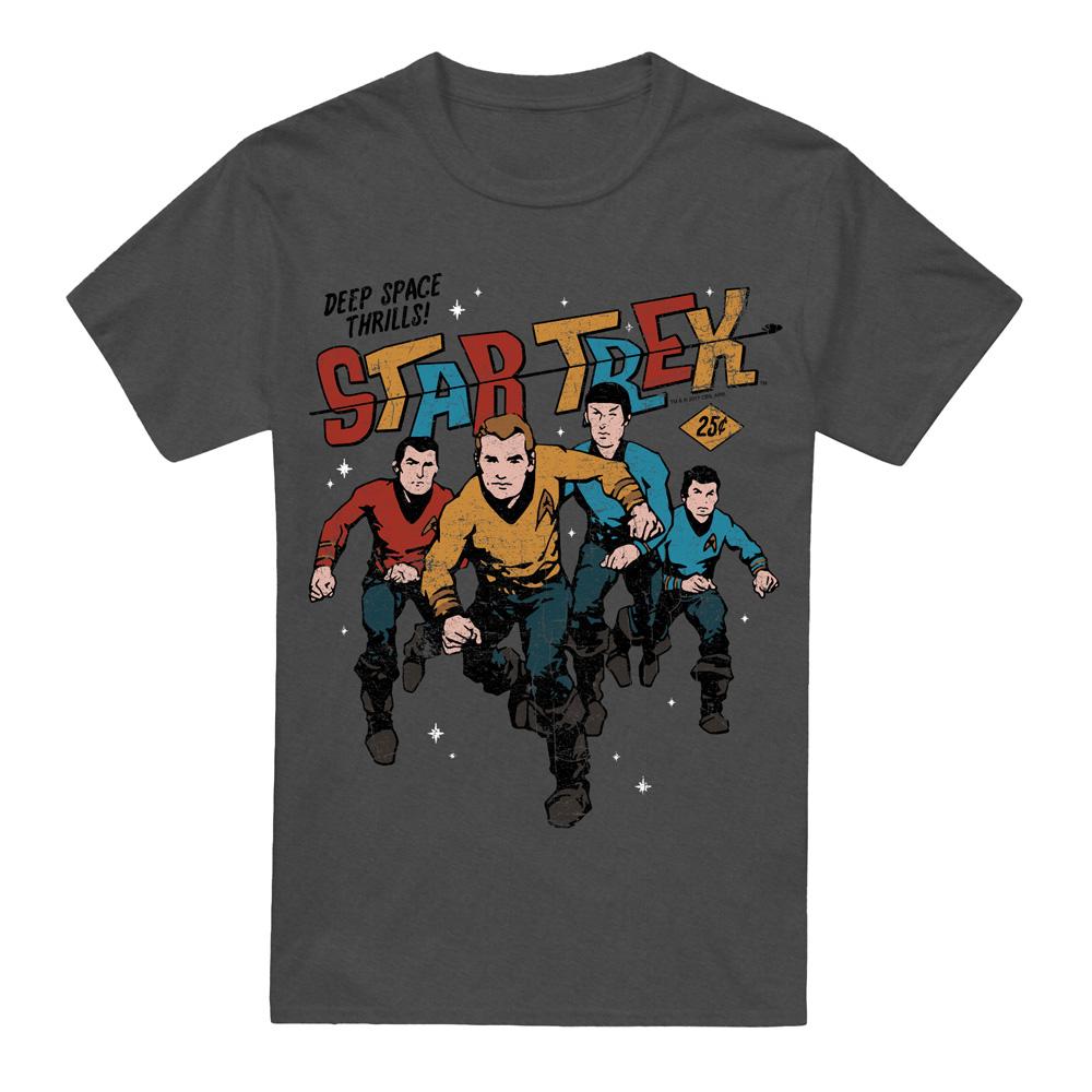 Charcoal - Front - Star Trek Unisex Adult Deep Space Thrills T-Shirt