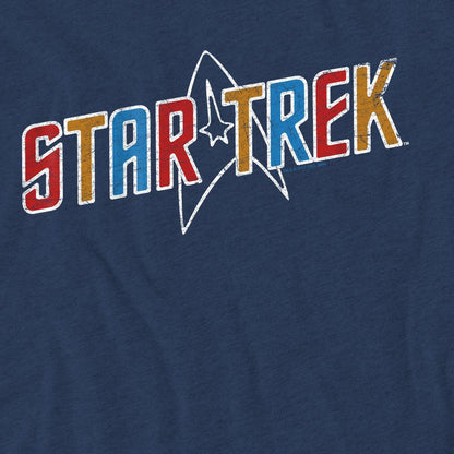Navy - Pack Shot - Star Trek Unisex Adult Logo T-Shirt