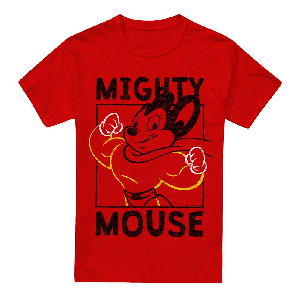 Red - Front - Mighty Mouse Unisex Adult Break the Box T-Shirt
