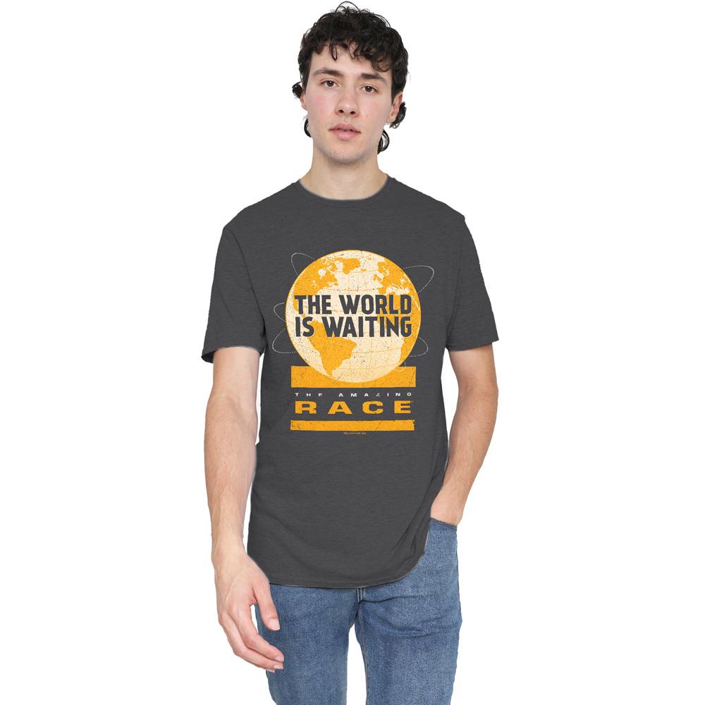 Charcoal - Lifestyle - The Amazing Race Unisex Adult Waiting World T-Shirt