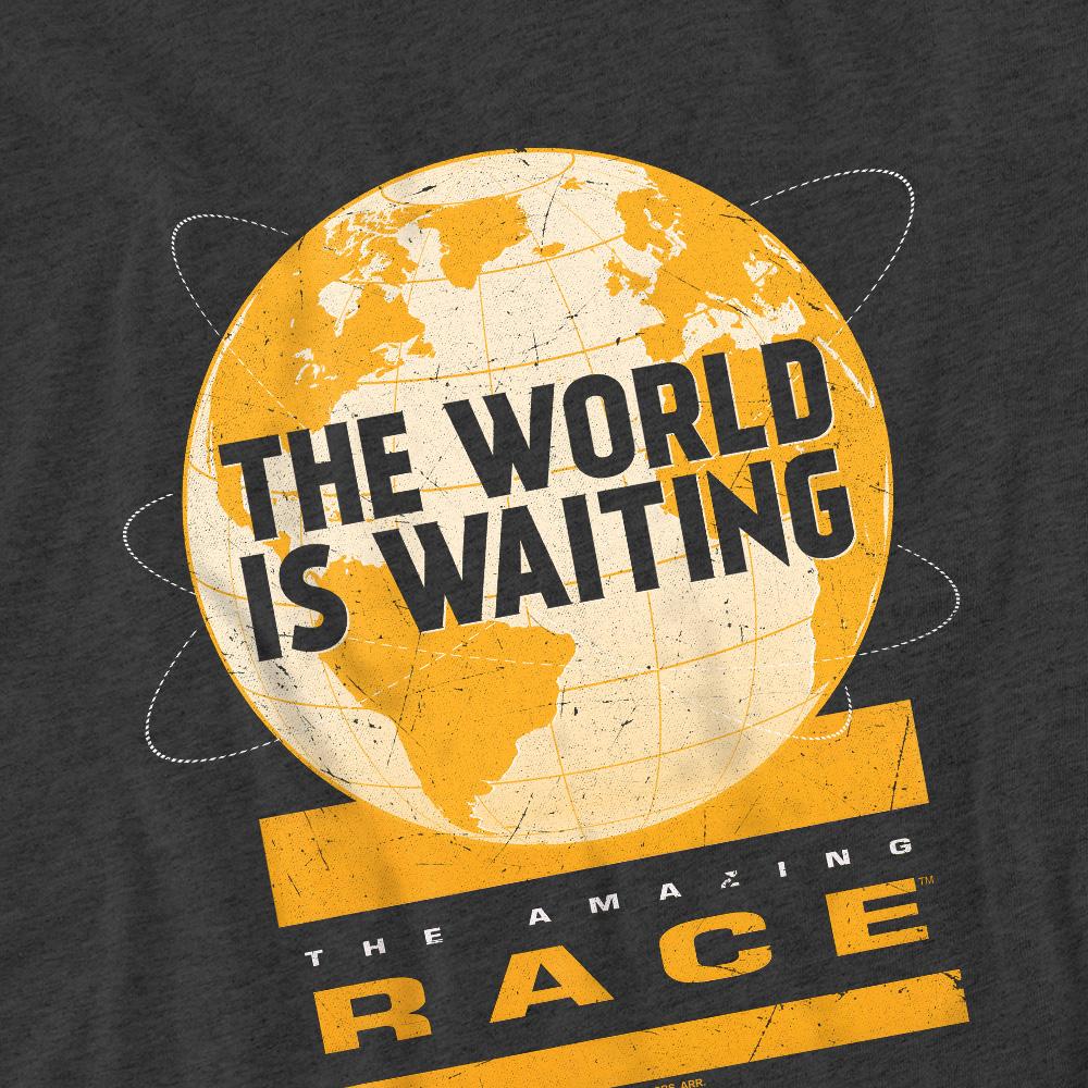 Charcoal - Pack Shot - The Amazing Race Unisex Adult Waiting World T-Shirt