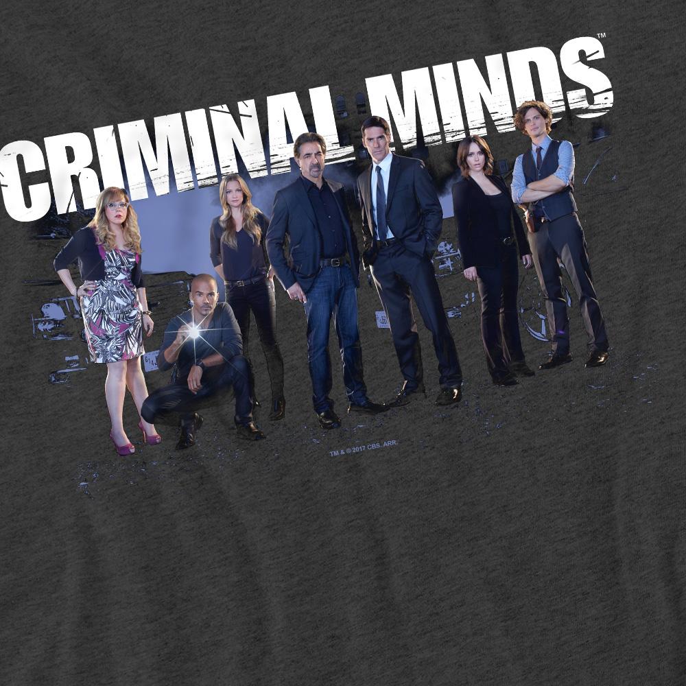 Charcoal - Pack Shot - Criminal Minds Unisex Adult Season 10 Cast T-Shirt
