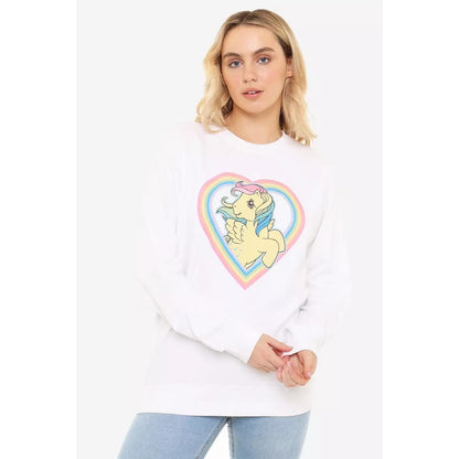 White - Side - My Little Pony Womens-Ladies Rainbow Sweatshirt
