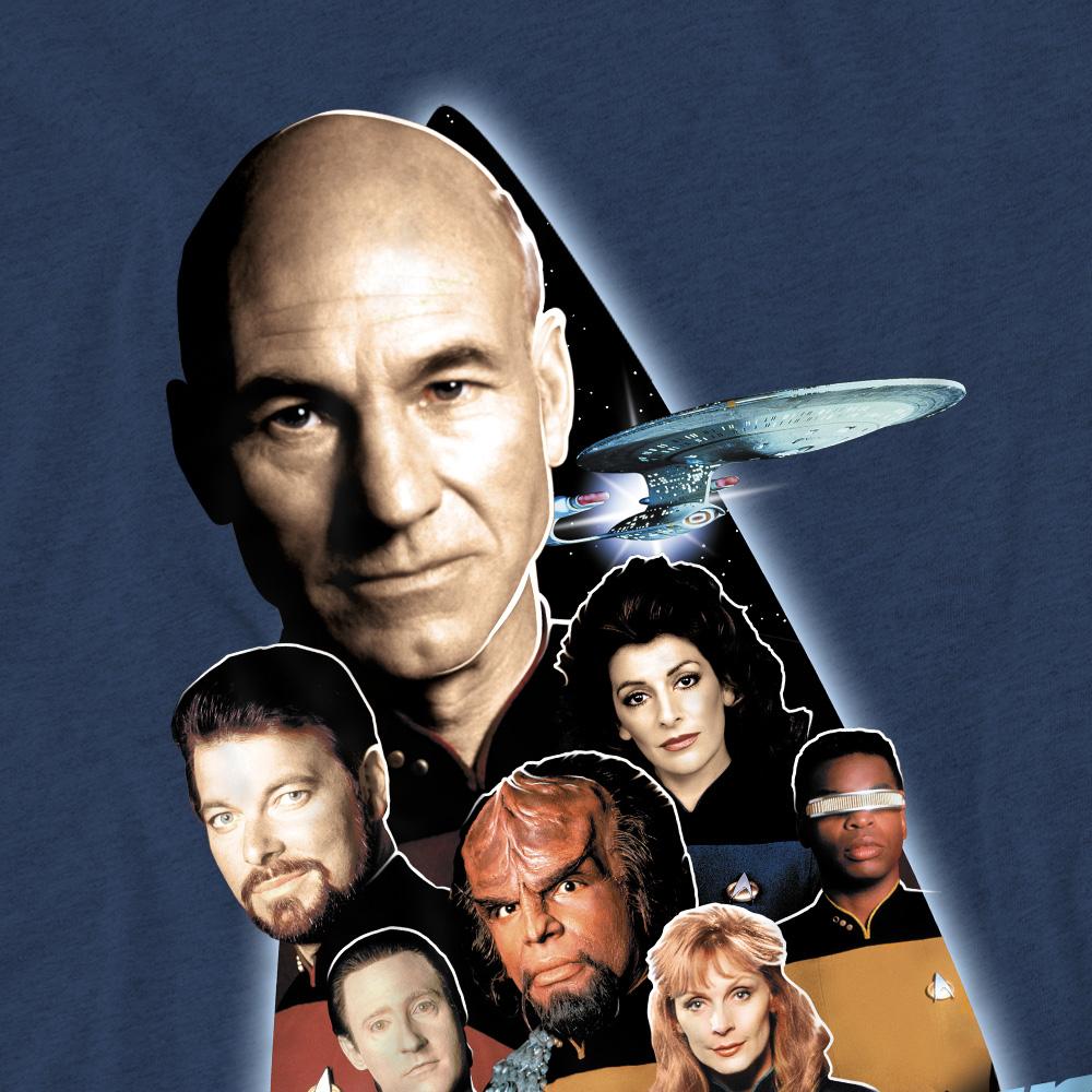Navy - Pack Shot - Star Trek Unisex Adult Next Generation Crew T-Shirt