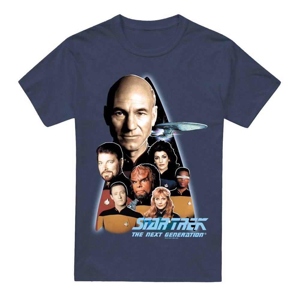 Navy - Front - Star Trek Unisex Adult Next Generation Crew T-Shirt