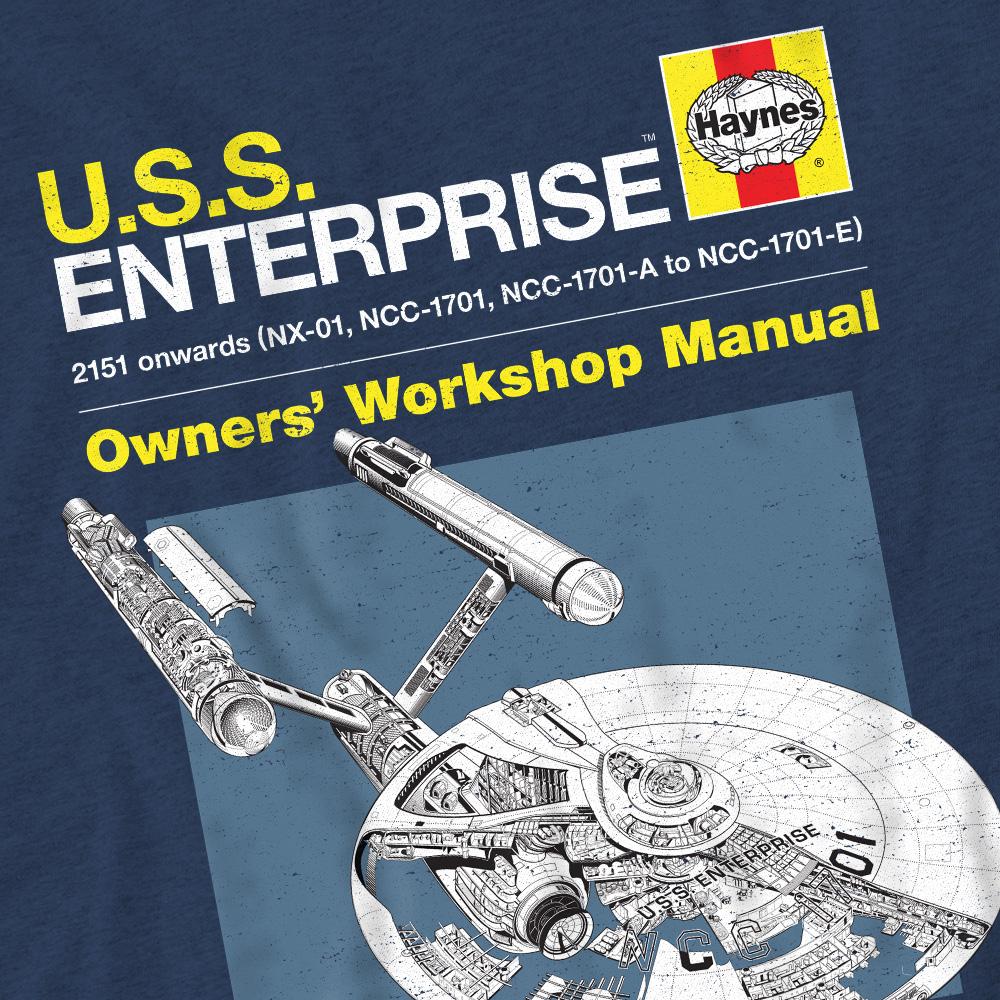 Navy - Side - Star Trek Unisex Adult Enterprise Manual T-Shirt