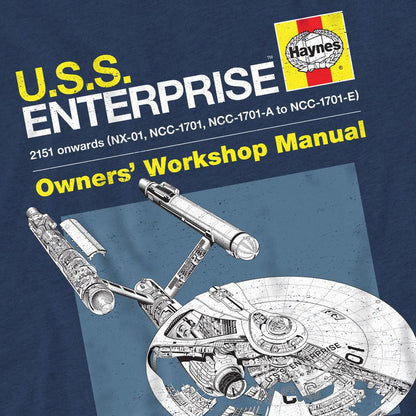 Navy - Side - Star Trek Unisex Adult Enterprise Manual T-Shirt