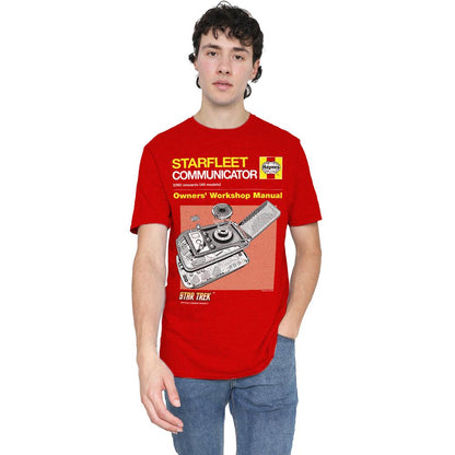 Red - Side - Star Trek Unisex Adult Comm Manual T-Shirt