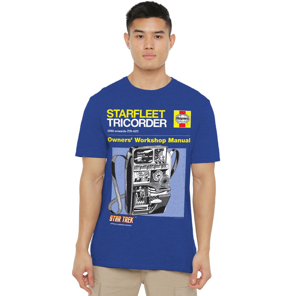 Royal Blue - Side - Star Trek Unisex Adult Tricorder Manual T-Shirt