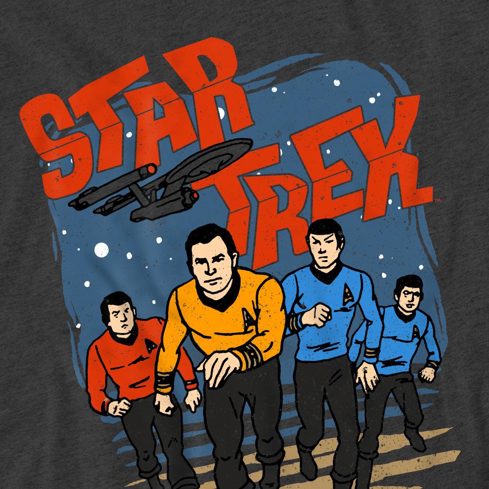 Charcoal - Pack Shot - Star Trek Unisex Adult Run Forward T-Shirt