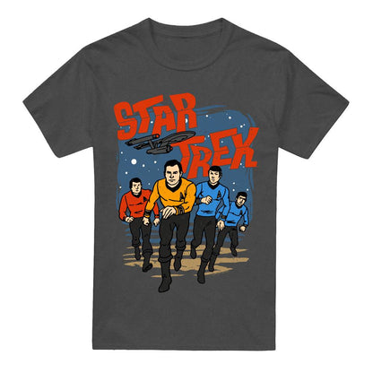Charcoal - Front - Star Trek Unisex Adult Run Forward T-Shirt