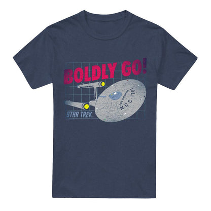Navy - Front - Star Trek Unisex Adult Boldly Go T-Shirt