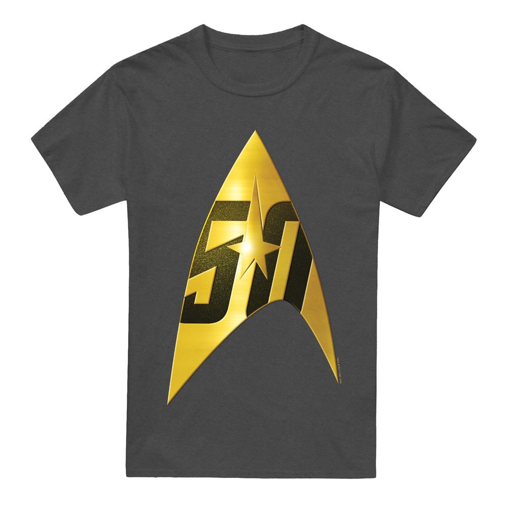 Charcoal - Front - Star Trek Unisex Adult 50th Anniversary Delta T-Shirt