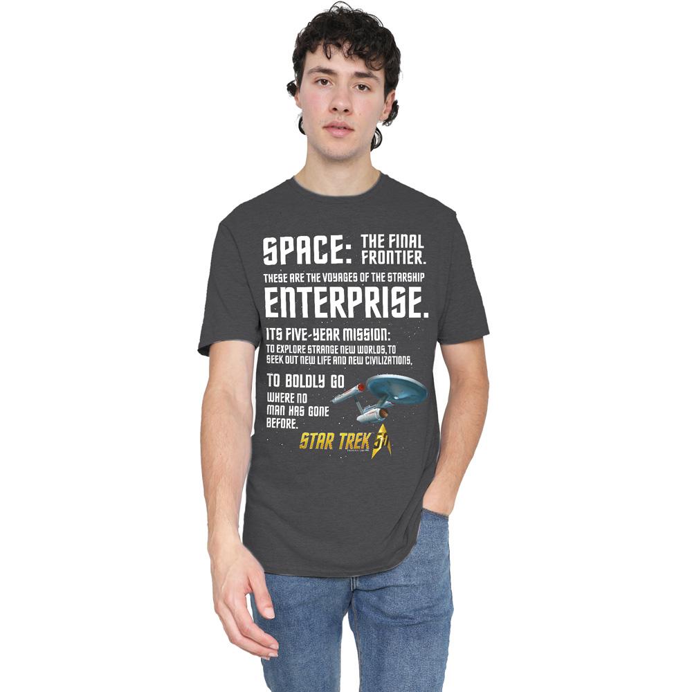 Charcoal - Lifestyle - Star Trek Unisex Adult Intro T-Shirt