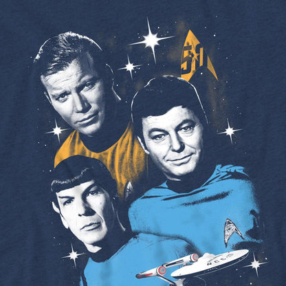 Navy - Pack Shot - Star Trek Unisex Adult All Star Crew T-Shirt