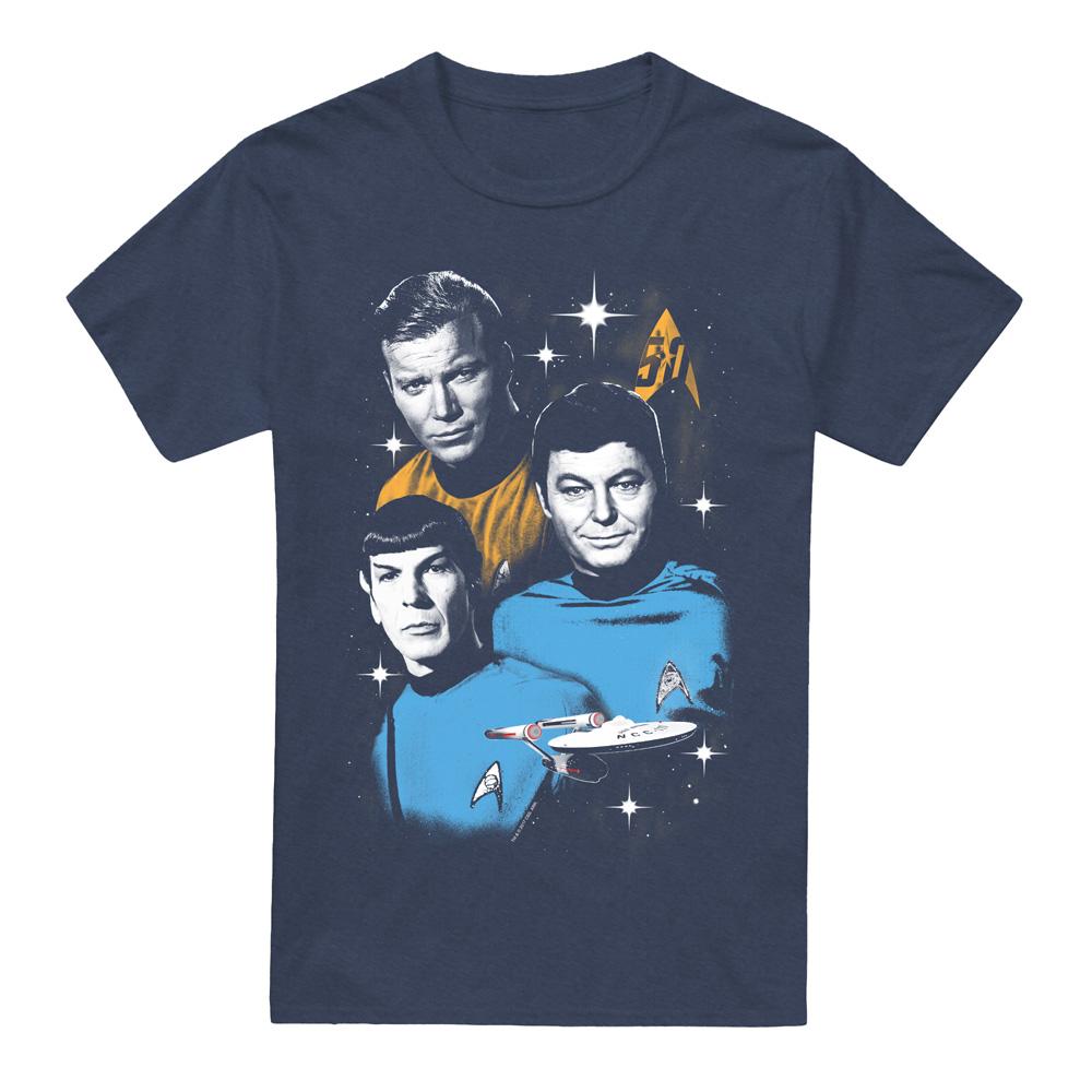 Navy - Front - Star Trek Unisex Adult All Star Crew T-Shirt