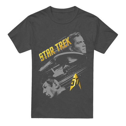 Charcoal - Front - Star Trek Unisex Adult 50 Year Frontier T-Shirt