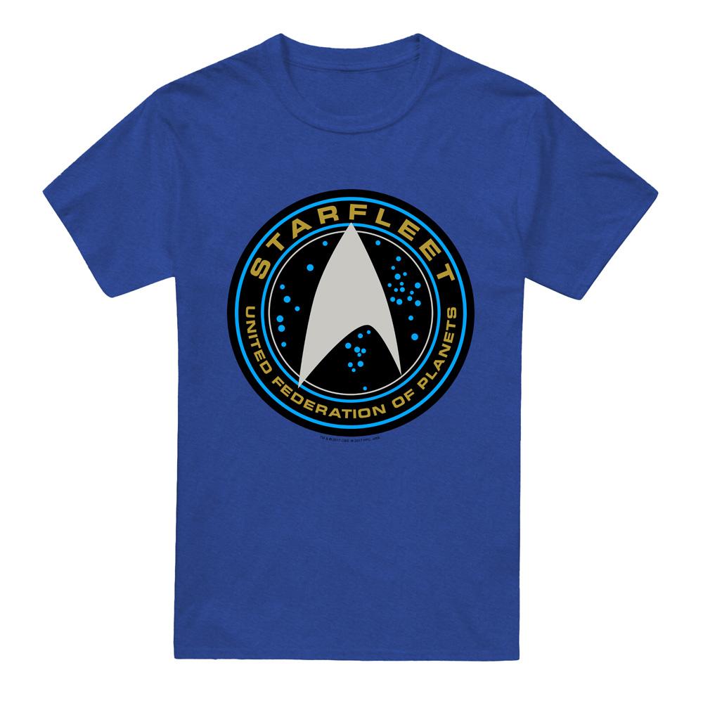 Royal Blue - Front - Star Trek Beyond Unisex Adult Starfleet Patch T-Shirt