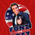 Red - Pack Shot - Happy Days Unisex Adult Fonz for Prez T-Shirt