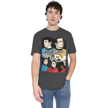 Charcoal - Lifestyle - Star Trek Unisex Adult Illustrated Crew T-Shirt