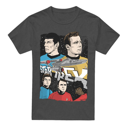 Charcoal - Front - Star Trek Unisex Adult Illustrated Crew T-Shirt