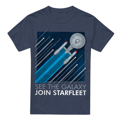 Navy - Back - Star Trek Unisex Adult Starfleet Recruitment Poster T-Shirt