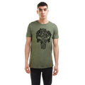 Military Green - Side - The Punisher Mens Shattered Logo T-Shirt