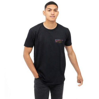 Black - Side - Superman Mens Super Hero Services T-Shirt