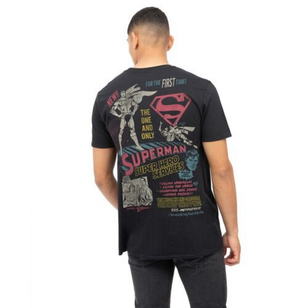 Black - Lifestyle - Superman Mens Super Hero Services T-Shirt