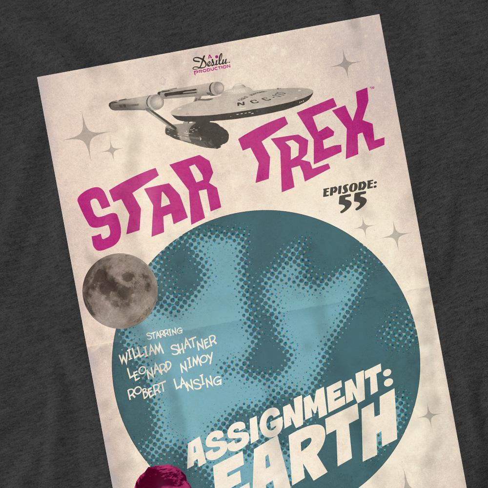 Charcoal - Pack Shot - Star Trek Unisex Adult The Original Series Episode 55 T-Shirt